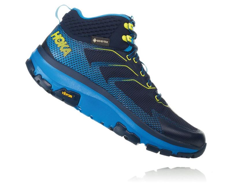 Hoka One One Toa GORE-TEX - Sapatos De Caminhada Homem Pretas / Azuis | PT-BfsdyjG